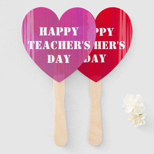 Fijne dag van de leraar handwaaier (Voorkant en achterkant)