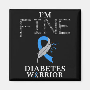 Fijne Diabetes Krijger T-shirt Diabetes Bewustzijn Magneet