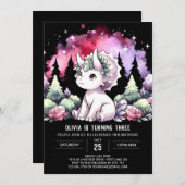 Fijne Dino Triceratops verjaardag Kaart (Voorkant / Achterkant)