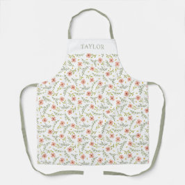 Fijne Ditsy Waterverf Bloem Pastel Patroon Schort
