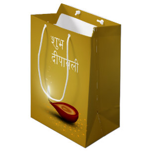 Fijne Diwali Diya - Midden Geschenkentas Medium Cadeauzakje