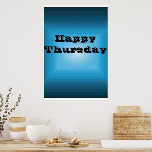 Fijne donderdag Blauwe kleurencode Poster Dag van  (Keuken)