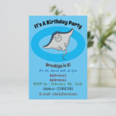 Fijne doornvis cartoon kaart (Staand voorkant)