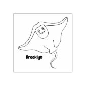 Fijne doornvis cartoon rubberstempel (Afrduk)