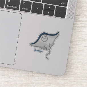 Fijne doornvis cartoon sticker