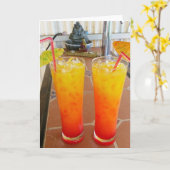 Fijne Drinken Wenskaart! Kaart (Gele Bloem)