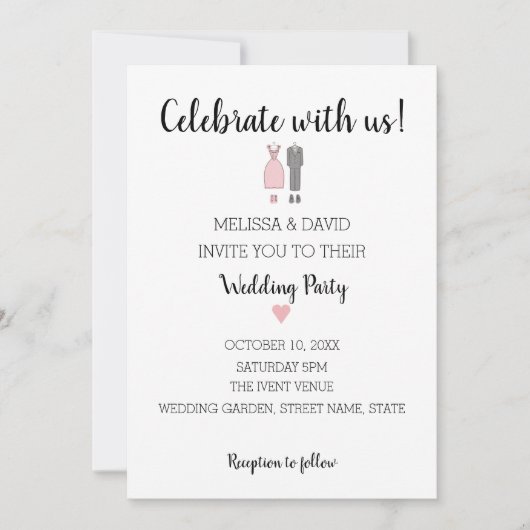 Fijne Eenvoudige bruid en bruidebruidjes Kaart (Voorkant)