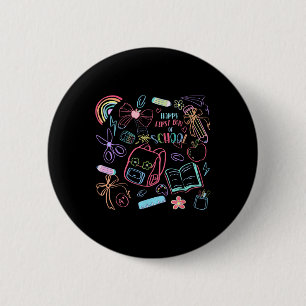 Fijne Eerste Dag Op School Schattige Preppy Terug Ronde Button 5,7 Cm