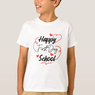 Fijne eerste dag terug naar school hartkloppingen t-shirt