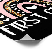 Fijne eerste dag van de 4e klas leraar terug naar poster (Hoek)