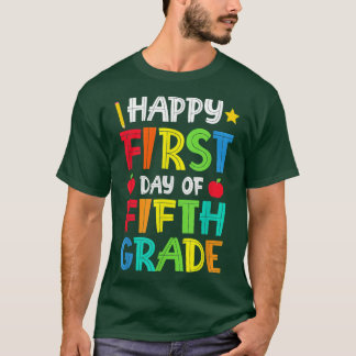 Fijne eerste dag van de 5e klas leraar terug naar t-shirt