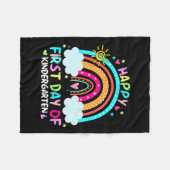 Fijne eerste dag van de kinderopvang naar school fleece deken (Voorkant (Horizontaal))