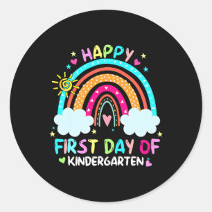 Fijne eerste dag van de kinderopvang naar school ronde sticker