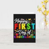 Fijne eerste dag van de kindertuin terug naar de s kaart (Gele Bloem)