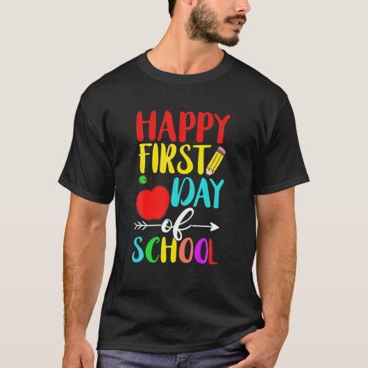 Fijne eerste dag van de school Funny Elementary Te T-shirt (Voorkant)