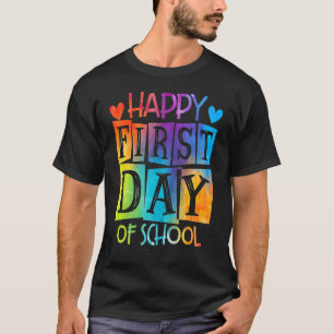 Fijne eerste dag van de schoolgierij Hallo terug n T-shirt