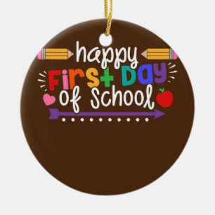Fijne eerste dag van de schoolleraar Gift Funny Pr Keramisch Ornament
