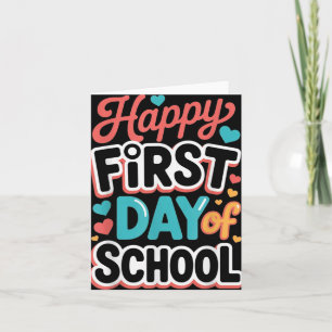 Fijne eerste dag van de schoolleraar student kaart