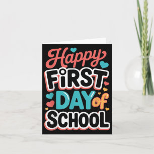 Fijne eerste dag van de schoolleraar student kaart