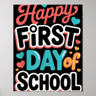 Fijne eerste dag van de schoolleraar student poster