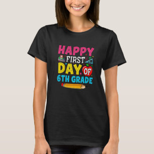 Fijne eerste dag van de zesde klas student terug n t-shirt