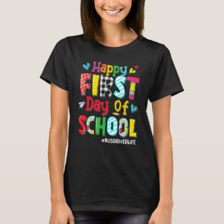 Fijne eerste dag van het leven van de schoolbus-ch t-shirt