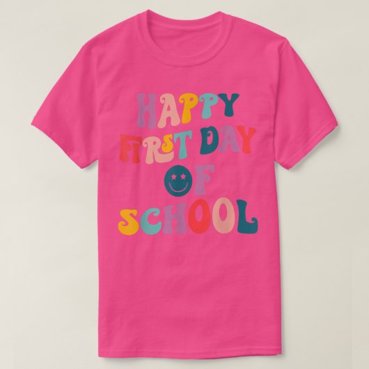 Fijne eerste dag van het Shirt van de school Leerk (Design voorkant)