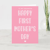 Fijne Eerste Moederdag voor mijn dochter! Kaart (Voorkant)