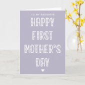 Fijne Eerste Moederdag voor mijn dochter! Kaart (Gele Bloem)