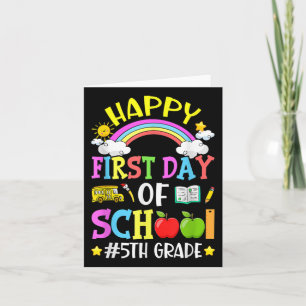 Fijne eerste schooldag 5e leerjaar Schattig terug Kaart