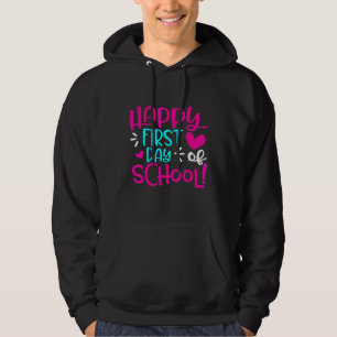 Fijne eerste schooldag Hart leraren studenten  Hoodie