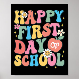 Fijne eerste schooldag leraar jongens meisjes Byck Poster