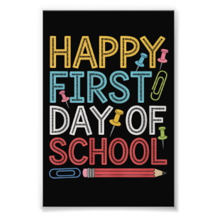 Fijne eerste schooldag Terug naar school  Foto Afdruk