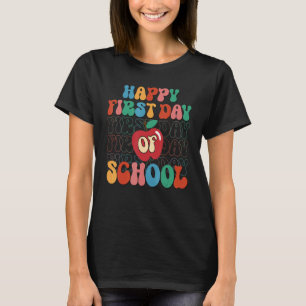 Fijne Eerste Schooldag Vintage Appel Terug Naar Sc T-shirt