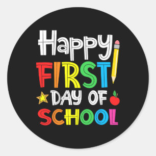 Fijne eerste schooldag Welkom Byck op school Ronde Sticker