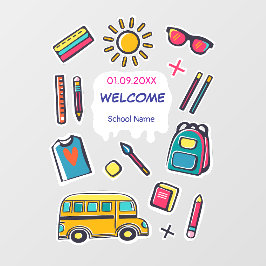 Fijne eerste schooldag WELKOM Raamsticker