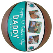 Fijne eerste vaders Dag Papa 3 Foto Flower Basketbal (Verticaal)