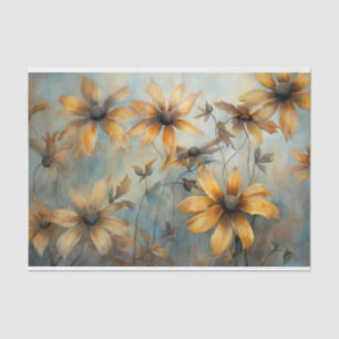 Fijne, Elegante BlackEyed Susan Bloemendecoupage Tissuepapier