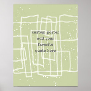fijne en funky lijn kunst mosgroen voeg een citaat poster