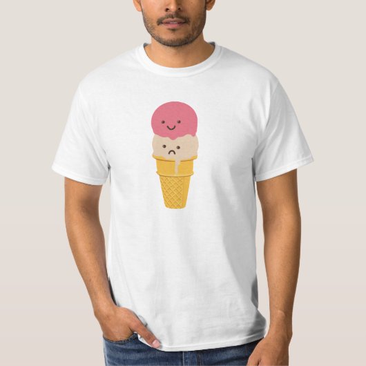 Fijne en Sad Ice Cream Cone T-shirt (Voorkant)