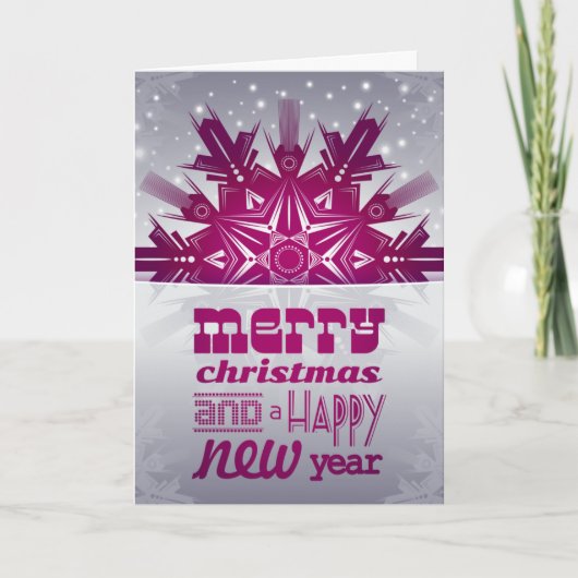 Fijne feestdag decoratieve kerstboom feestdagen kaart (Voorkant)