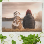 Fijne feestdag voor de aangepaste fotoserie theedoek (Gevouwen)