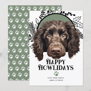Fijne feestdagen American Water Spaniel Kerstmis Feestdagenkaart