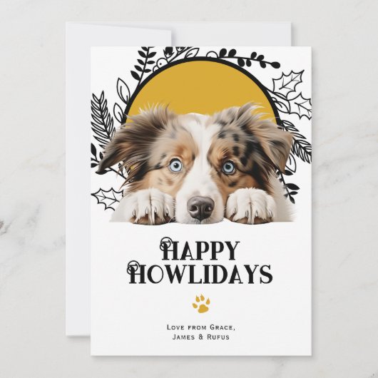 Fijne feestdagen Australian Shepherd Dog Feestdagenkaart (Voorkant)
