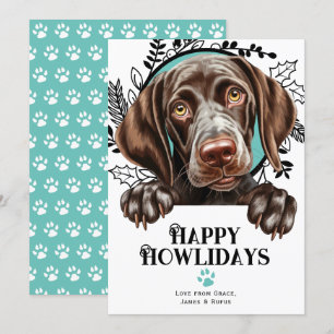 Fijne feestdagen Duitse kortharige aanwijzer Feestdagenkaart