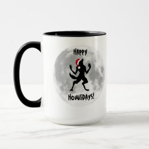 Fijne feestdagen Funny Werewolf Coffee Mok