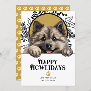Fijne Feestdagen Keeshond Hond Kerstmis Feestdagenkaart