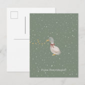 Fijne Feestdagen Kerstmis Schattige Eend Kaart (Voorkant / Achterkant)