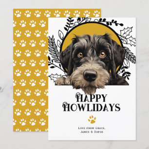 Fijne feestdagen Reus Schnauzer Hondenkerst Feestdagenkaart