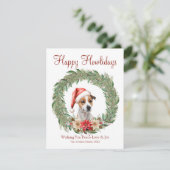 Fijne feestdagen Schattige Jack Russel Dog Feestdagenkaart (Staand voorkant)